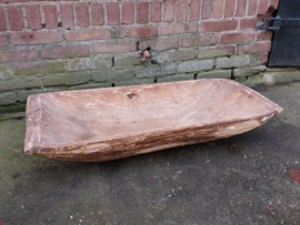 Oude Antieke Sobere Houten Trog Schaal Boomstam 93 cm