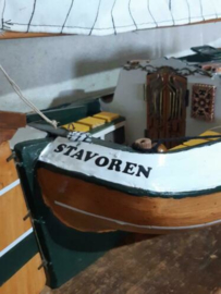 Oude Vintage Modelboot Handwerk Schaalmodel Boot Boeier