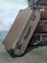 Oude Antiek Vintage Koffer Taupe