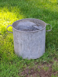 Oude Brocante Zinken Emmer Teil