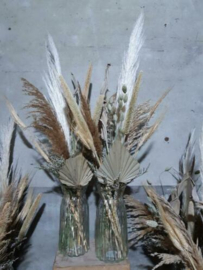 Gemengd Droogboeket Droogbloemen Naturel met Vaas