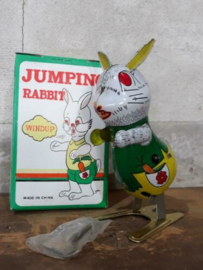 Oud Vintage Blikken Speelgoed - China - Springend Konijn Rabbit