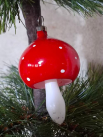 Oude Vintage Kerstbal 9992 Paddenstoel