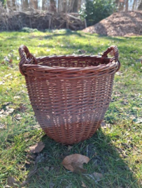 Oude Brocante Rieten Mand Bloempot