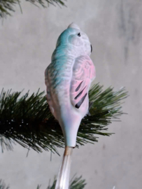 Oude Antiek Vintage Kerstbal 10447 Vogel Parkiet op Clip