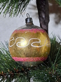 Oude Antiek Vintage Kerstbal 10262 Goud
