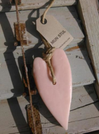 Puur Zeep Stoer Hart XL aan Touw Licht Roze - Mille Fleurs