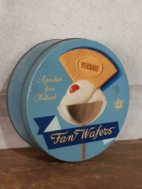Oud Vintage Verkade Blik Koekblik Fan Wafers