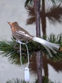 Oude Antiek Vintage Kerstbal 8912 Vogel op Clip