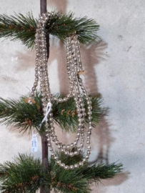 Oude Antieke Kerstbal 9155 Kralenslinger Kralenketting Kralen Slinger Zilver