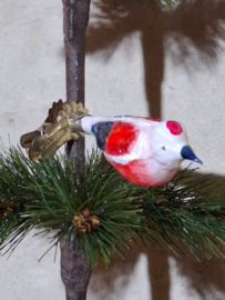 Oude Vintage Kerstbal 10280 USSR Vogel  op Clip