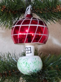 Oude Antiek Vintage Kerstbal 10171 Paddenstoel