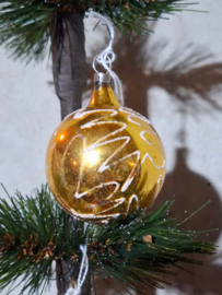 Oude Antiek Vintage Kerstbal 10438 Goud