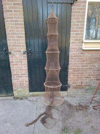 Oud Vintage Katoenen Fuik met Houten Hoepels