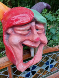 Oude Vintage Carnavals Kop Masker Zotte Narrenkop