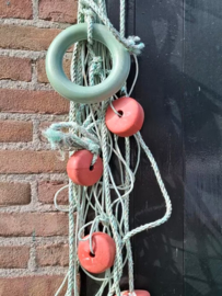 Oude Vintage Visnet Drijvers aan Touw