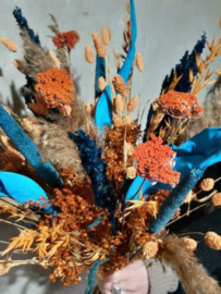 Gemengd Droogboeket Droogbloemen Boeket Roest Blauw