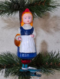 Oude Antieke Kerstbal 9827 USSR Roodkapje op Clip