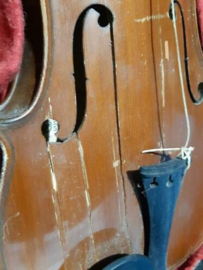 Oude Antiek Vioolkoffer met Viool Koffer Stradivarius Kopie
