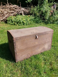 Oude Antieke Houten Kist Dekenkist Hutkoffer Schatkist