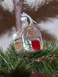 Oude Antieke Vintage Kerstbal 8232 Huisje