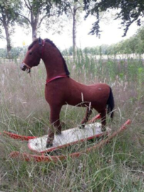 Oude Antiek Brocante Speelgoedpaard Hobbelpaard