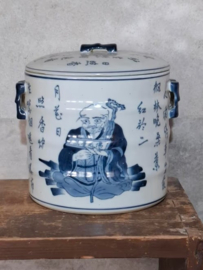 Oude Antieke Chinese Porselein Apothekerspot Boeddha Opium