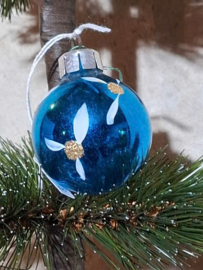 Oude Antiek Vintage Kerstbal 10432 Blauw