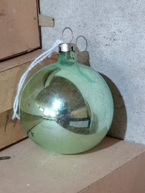 Oude Antiek Vintage Kerstbal 7880 Groen