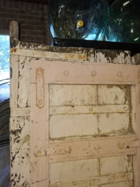 Oude Antieke Indiase Set Dubbele Deuren Poort Roze
