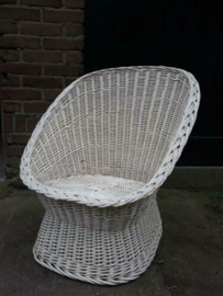 Oude Brocante rieten Stoel Loungestoel Strandstoel