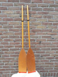 Oude Brocante Houten Peddels Roeispanen