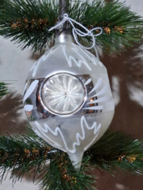 Oude Antiek Vintage Kerstbal 11339 Deukbal Pegel