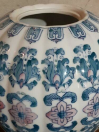 Oude Vintage Chinese Gemberpot XL Lotusbloem