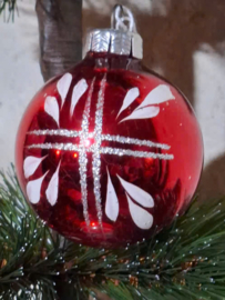Oude Antiek Vintage Kerstbal 10070 Rood