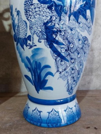 Oude Antieke Set Chinese Vazen Celedon Porselein Peacock