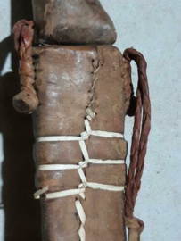 Oud Afrikaans Jachtwapen Rituele Zwaard Tribal Toeareg in Lederen Schede