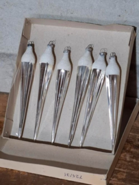 Oude Antiek Vintage Kerstballen 8328 Set Pegels Glasgruis