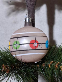 Oude Antiek Vintage Kerstbal 8435 Gedecoreerd