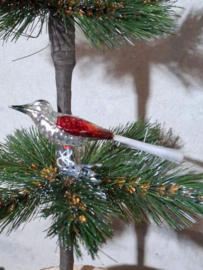 Oude Antiek Vintage Kerstbal 10406 Vogel op Clip