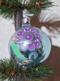 Oude Antiek Vintage Kerstbal 9718 Blauw