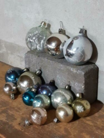 Oude Vintage Kerstballen 7754 Set Blauw