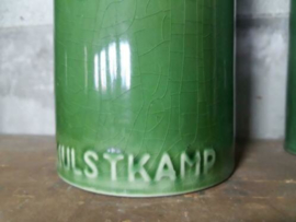 Oude Brocante Jenever Kruikje Hulstkamp Plateel Groen