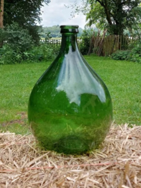 Oude Vintage Gistfles Dame Jeanne Glazen Fles Groen