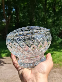 Oude Brocante Engelse Pique Fleur Flowerbowl Bloemensteker Kristal