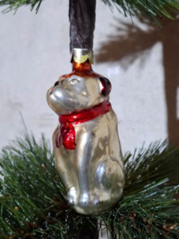Oude Antiek Vintage Kerstbal 10267 USSR Hond Bulldog