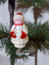 Oude Antieke Vintage Kerstbal 10102 USSR Meisje met Handschoenen