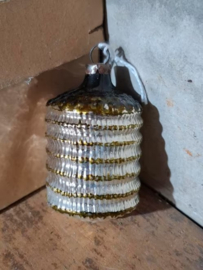 Oude Antiek Kerstbal 8176 Lampion Donkergroen