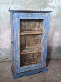 Oude Vintage Wandkastje Hangkastje Vitrine Kastje Ibiza Lila