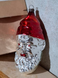 Oude Antieke Kerstbal 8450 Kerstman Glasgruis